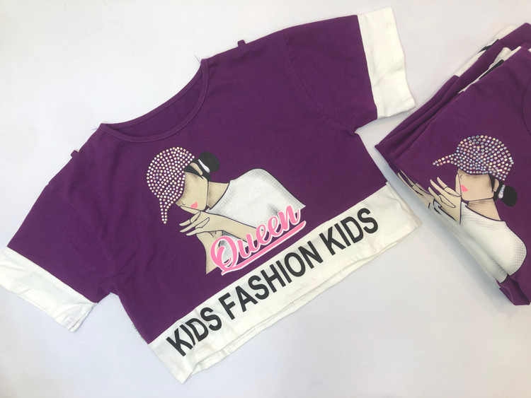 تیشرت دخترانه طرح دختر - نمای جلو